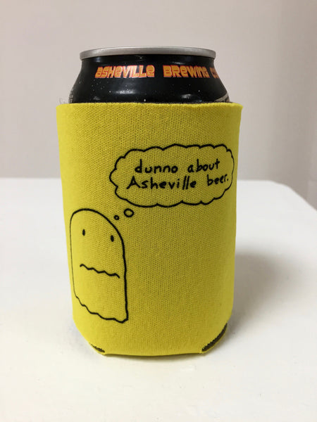 'dunno about Asheville beer' collapsible foam koozie